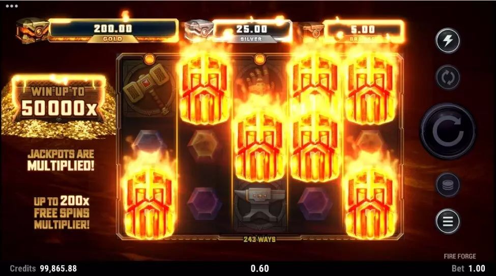 Fire forge slot screen