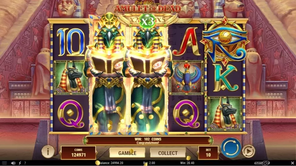 Rich Wilde And The Amulet of Dead slot screen