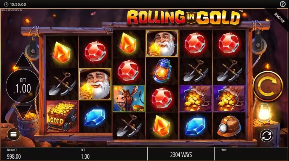 Rolling in gold slot screen